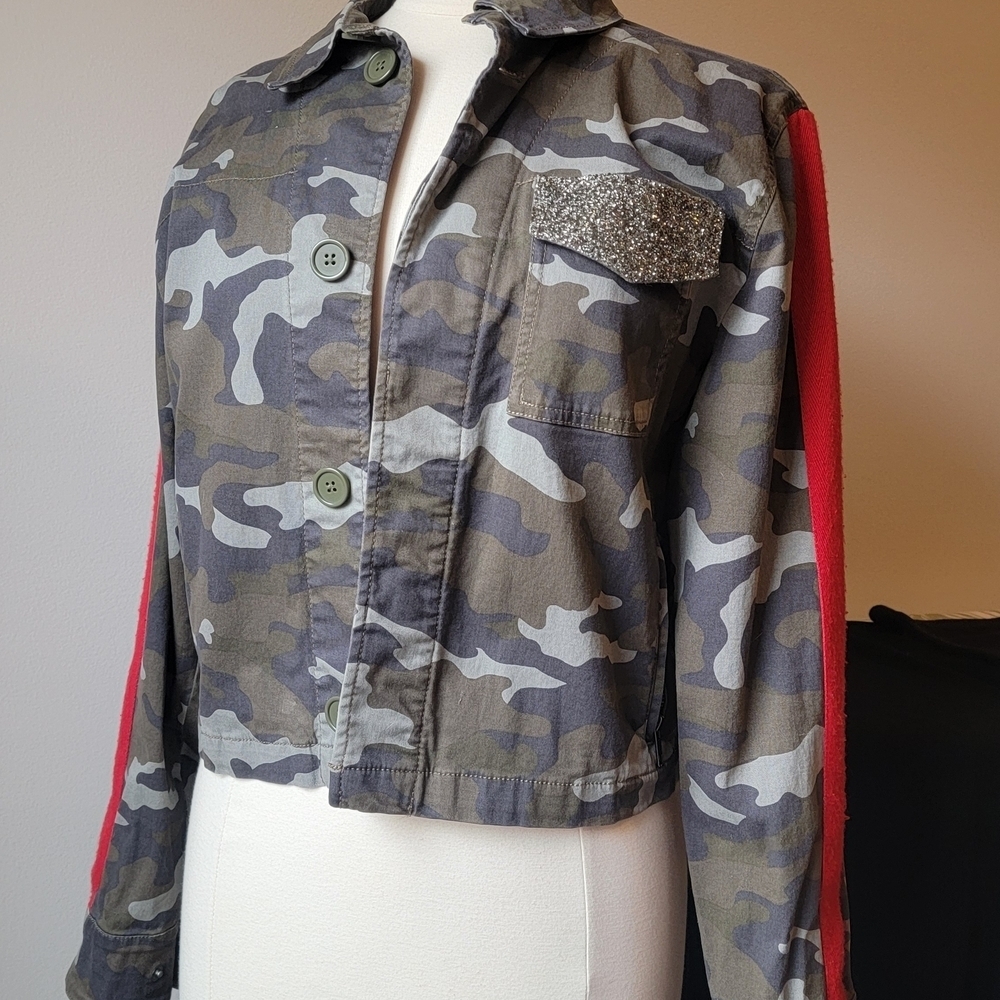 Express Camouflage Jacket with Red and Silver Accents